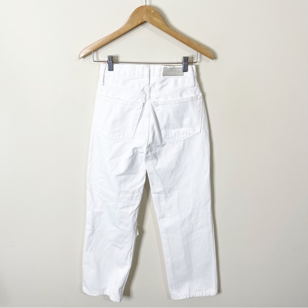 RE/DONE White Distressed 90's High Rise Loose Jeans in White With Rips Size 24 - Picture 3 of 10